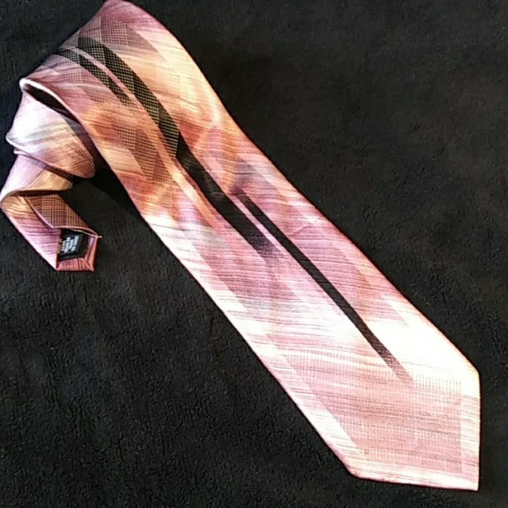 Marco Biella pink & black, 100% silk tie
